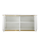 Trandell 70" Modern Glam Faux Marble Top Fully Assembled Sideboard - room setting