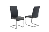Mirage Faux Leather Parson Dining Chairs with Stainless Steel Frame