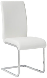 Mirage 5 Pcs Glass Top Modern Dining Set in White - angle view