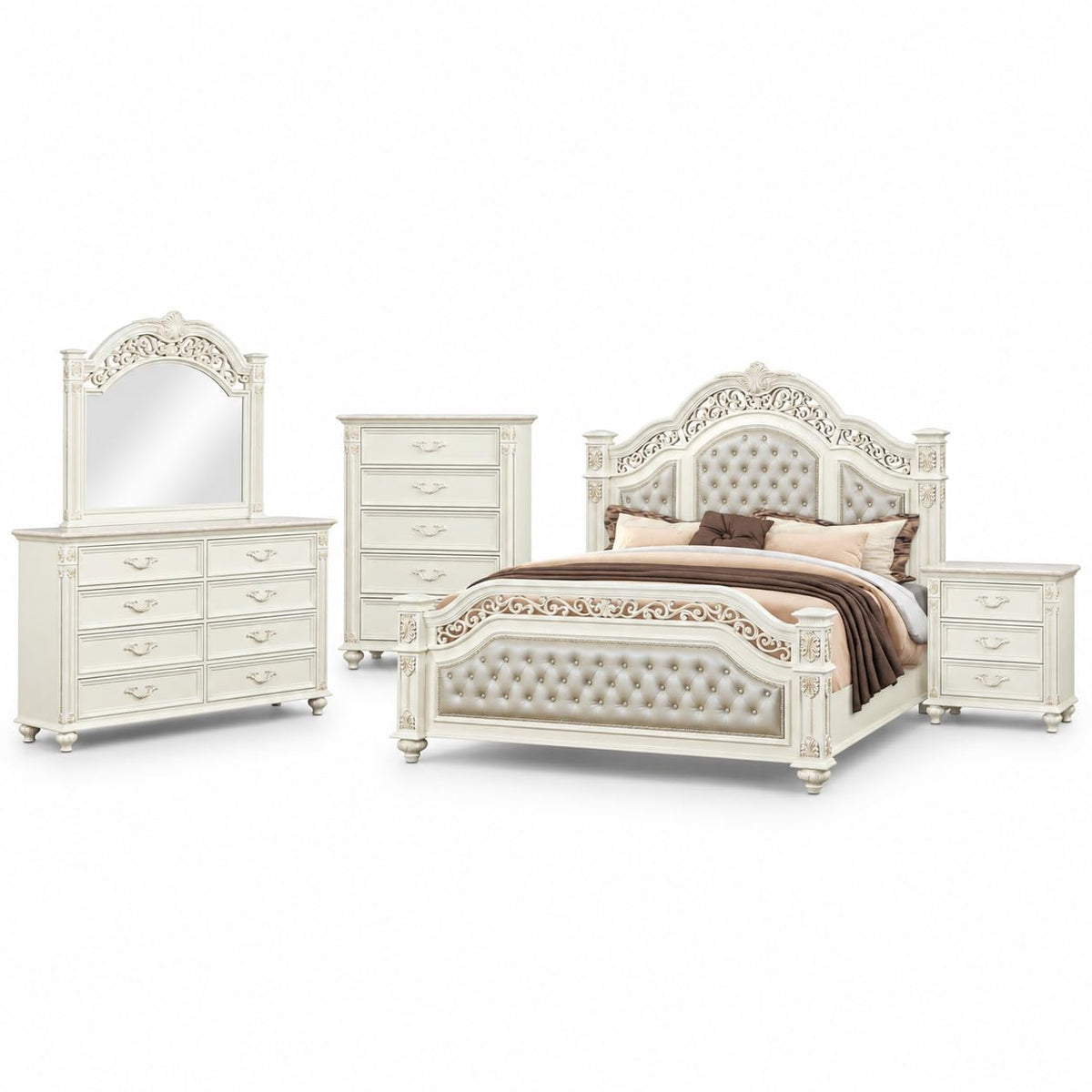 Marya White Bedroom Set — Queen — product view 7