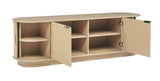 Halcrest 70" Mid-Century Fluted TV Stand in Light Oak - back view