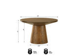 Terra 29" Round Pedestal Coffee Table in Walnut - side view