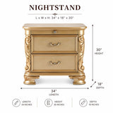 Miranda Gold Wood Nightstand — product view 4