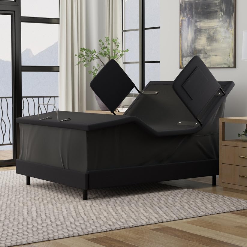 Lift Adjustable Bed Base with 10" Height Adjustment, Tilt & Massage – image 4