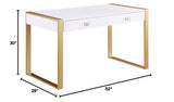 Tillie 2 Drawer Computer Desk in Gold - side view