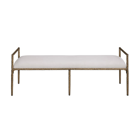 Rocento Modern Industrial Accent Upholstered Entryway Bench - detail view