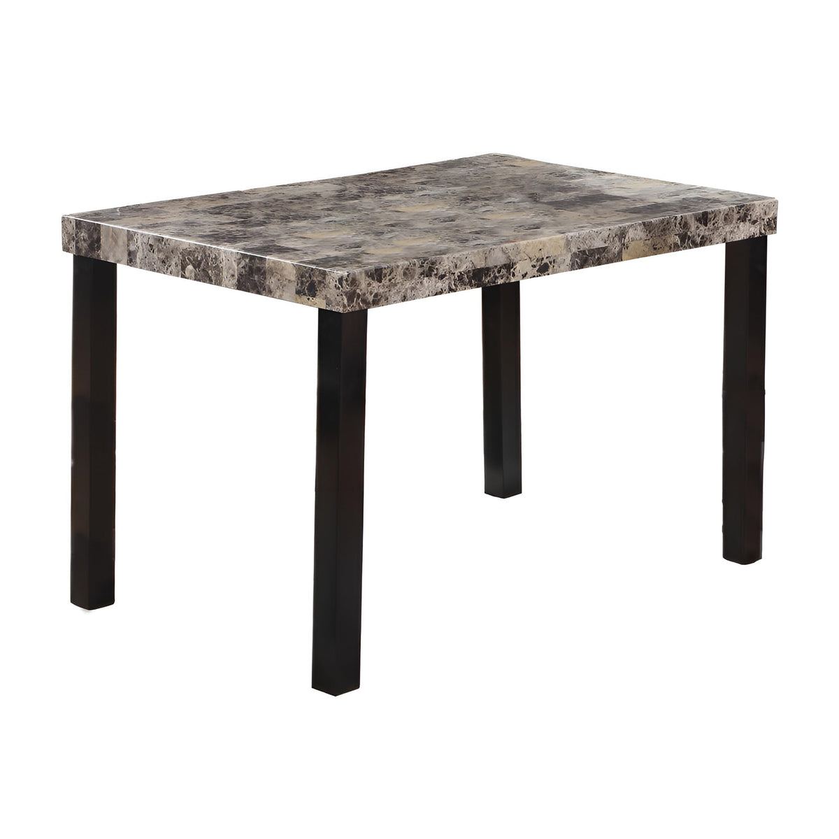 Britney 48" x 30" Transitional Faux Marble Top Dining Table, Rectangular Dining Table for 4 in Espresso