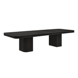 Dinsmore 160" Mid Century Modern Fluted Rectangle Dining Table - detail view - Black