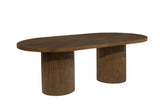 Dobby 90"-123" Extendable Oval Wooden Dining Table in Brown