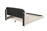 Cteris Queen Fleece Upholstered Bed Frame, Curved Side Rails and Footboard in Cream - room setting