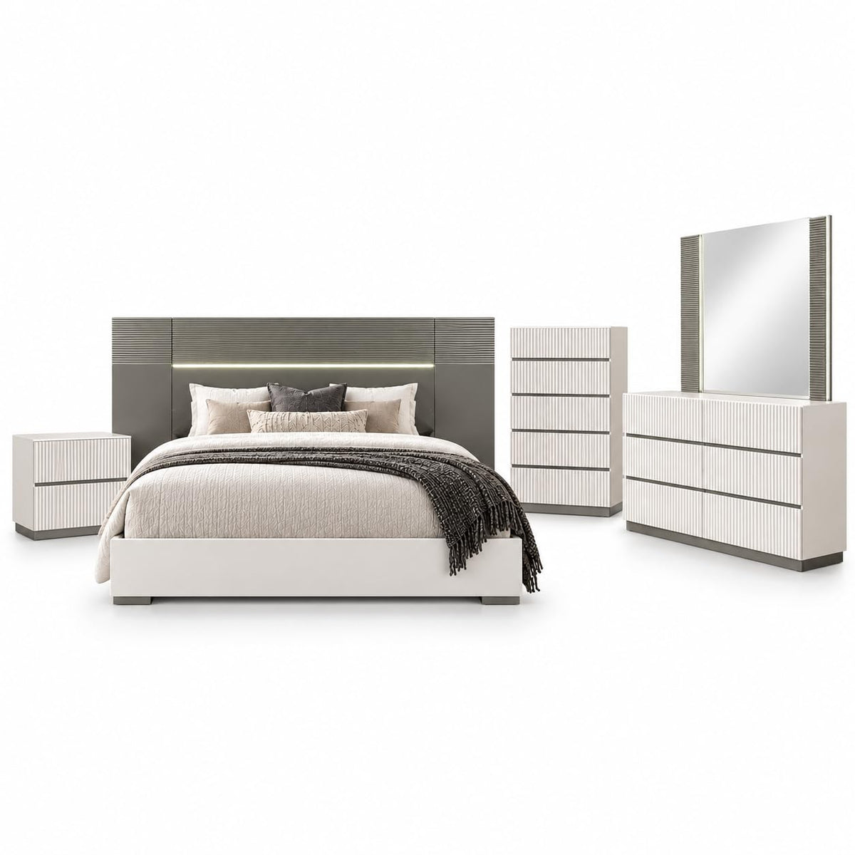 Cecilia White-cream Bedroom Set — Queen & King — product view 10