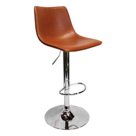 Jimmy Dean Faux Leather Adjustable Swivel Bar Stool Gray - angle view