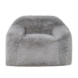 Vander Boneless Barrel Accent Chair in Fog Gray Faux Fur – view 3