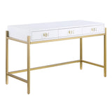 Trish 3 Drawer Computer Desk in Gold