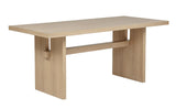Veneer Solid Wood Trestle Base Large Kitchen Room Furniture Stationary Set in Light Oak - detail view