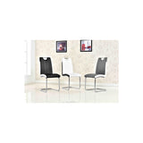 Barbara Modern Dining Chair with Faux Leather Fabric - angle view