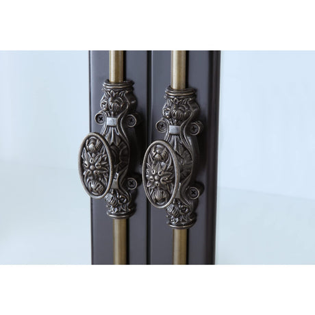 Lucinda 75" Tall Bookshelf Cabinet with Dual Glass Door Display - detail view