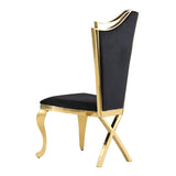 Chihiro Contemporary Velvet Button Tufted Dining Chair - detail view