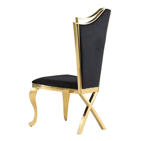 Chihiro Contemporary Velvet Button Tufted Dining Chair - detail view