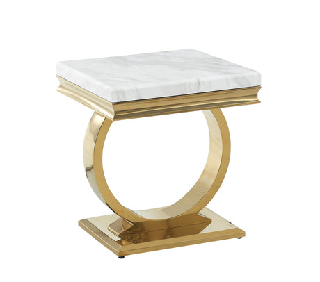 Lexington Square Faux Marble End Table