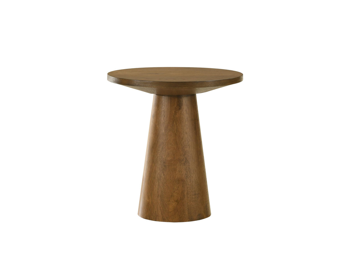 Terra 20" Round Pedestal Console Table in Walnut
