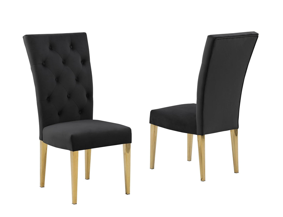 Lexington 7-Piece Rectangle Dining Set with 6 Velvet Upholstered Chairs, Modern Contemporary… - back view