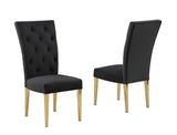 Lexington 7-Piece Rectangle Dining Set with 6 Velvet Upholstered Chairs, Modern Contemporary… - back view