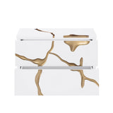 Trevello Modern Contemporary High-Gloss Lacquered Right Nightstand - angle view
