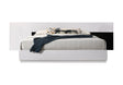 Bahamas Modern Platform Bed with Wide Headboard, Eastern King, Sleek White and Black High Gloss… - front view