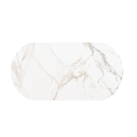 Trandell 51" High Modern Glam Faux Marble Top 5-Drawer Chest - close-up