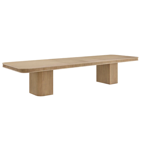 Dinsmore 160" Mid Century Modern Fluted Rectangle Dining Table