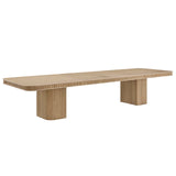 Dinsmore 160" Mid Century Modern Fluted Rectangle Dining Table - Light Oak