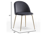 Tanisha Contemporary Dining Chair with Gold Legs - side view
