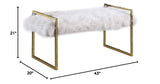 Fur Bench in White - side view