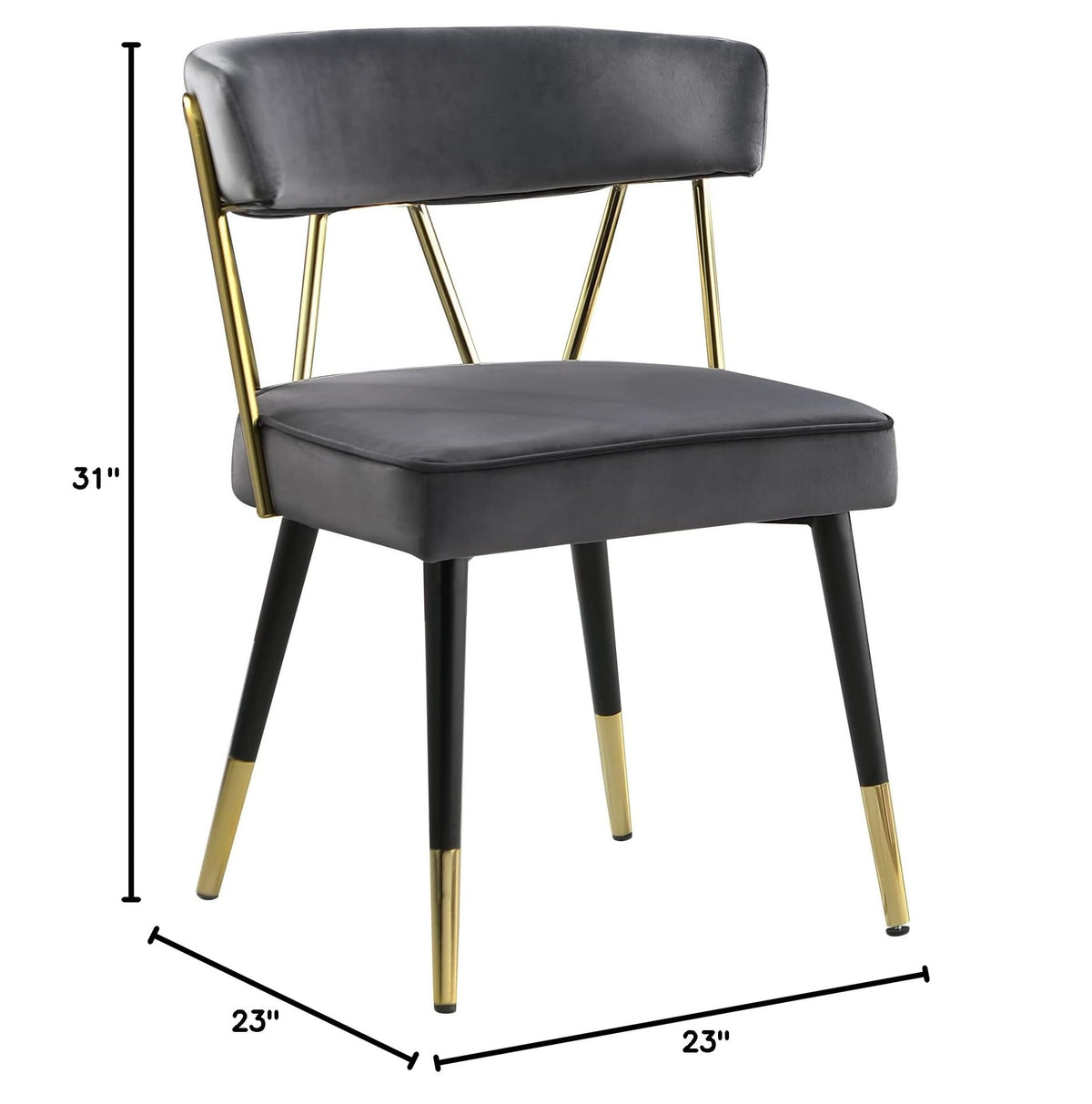 Antoine Glam Upholstered Dining Chair - side view