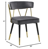 Antoine Glam Upholstered Dining Chair - side view