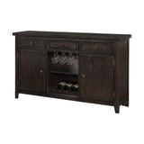 55" Traditional Solid Wood Server in Dark Brown in Espresso