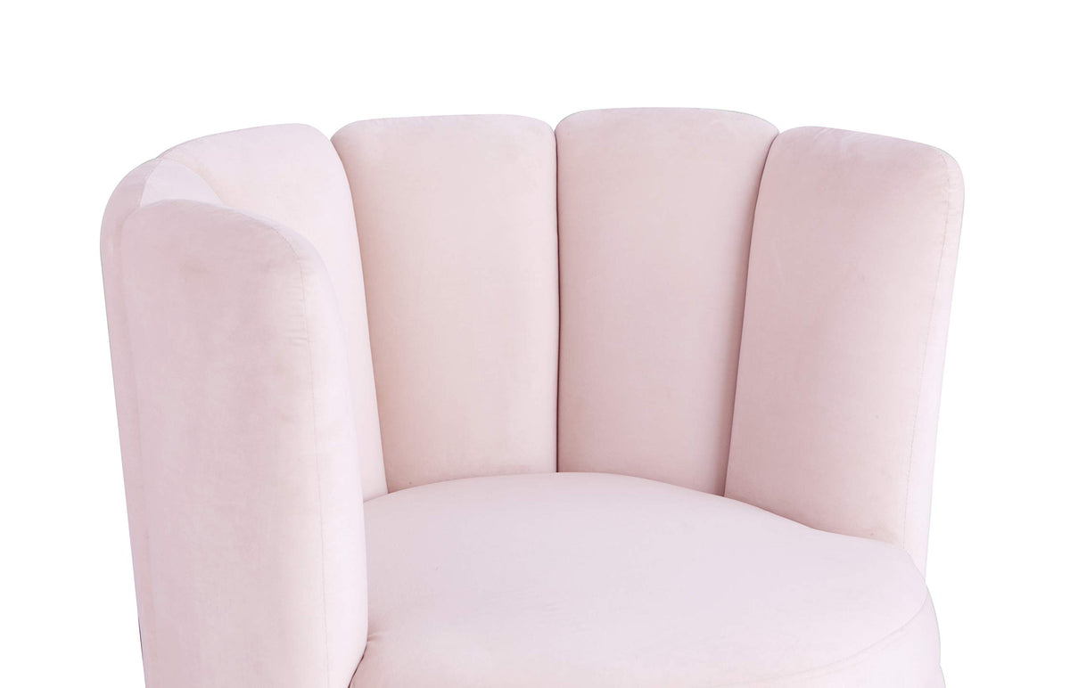Modern Velvet New Swivel Accent Chair in Pink - back view