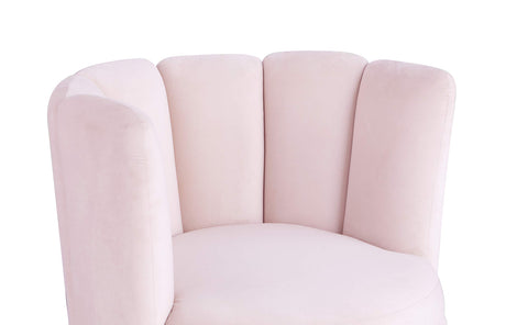 Modern Velvet New Swivel Accent Chair in Pink - back view