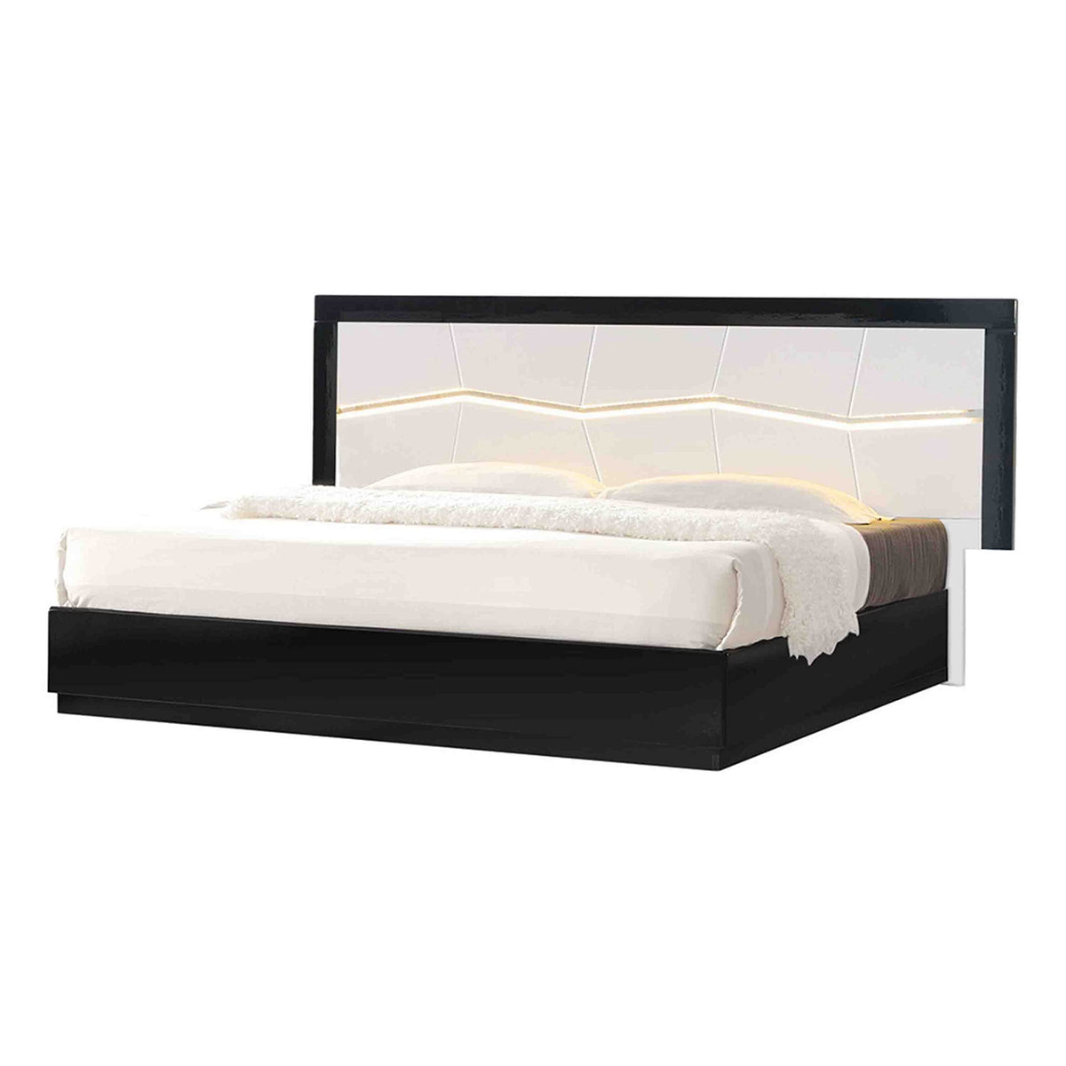 Berlin 5-Piece Modern Bedroom Set with Bed, Queen, 54" 4-Drawer Dresser with Left-Side Cabinet & 2… - front view