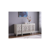 Tiffany Cottage Style Mirrored Sideboard in Antique Beige - front view