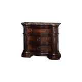 Bathory 3 -Drawer Walnut Solid Wood Nightstand 30 in. H x 32 in. W x 18 in. D B1003WN
