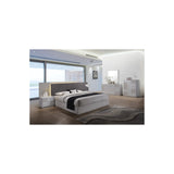 Naple 2-Drawer Poplar Wood Bedroom Nightstand in Gray/Silver Line - angle view