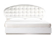 France Platform Bed with Crystal Tufted Faux Leather Headboard