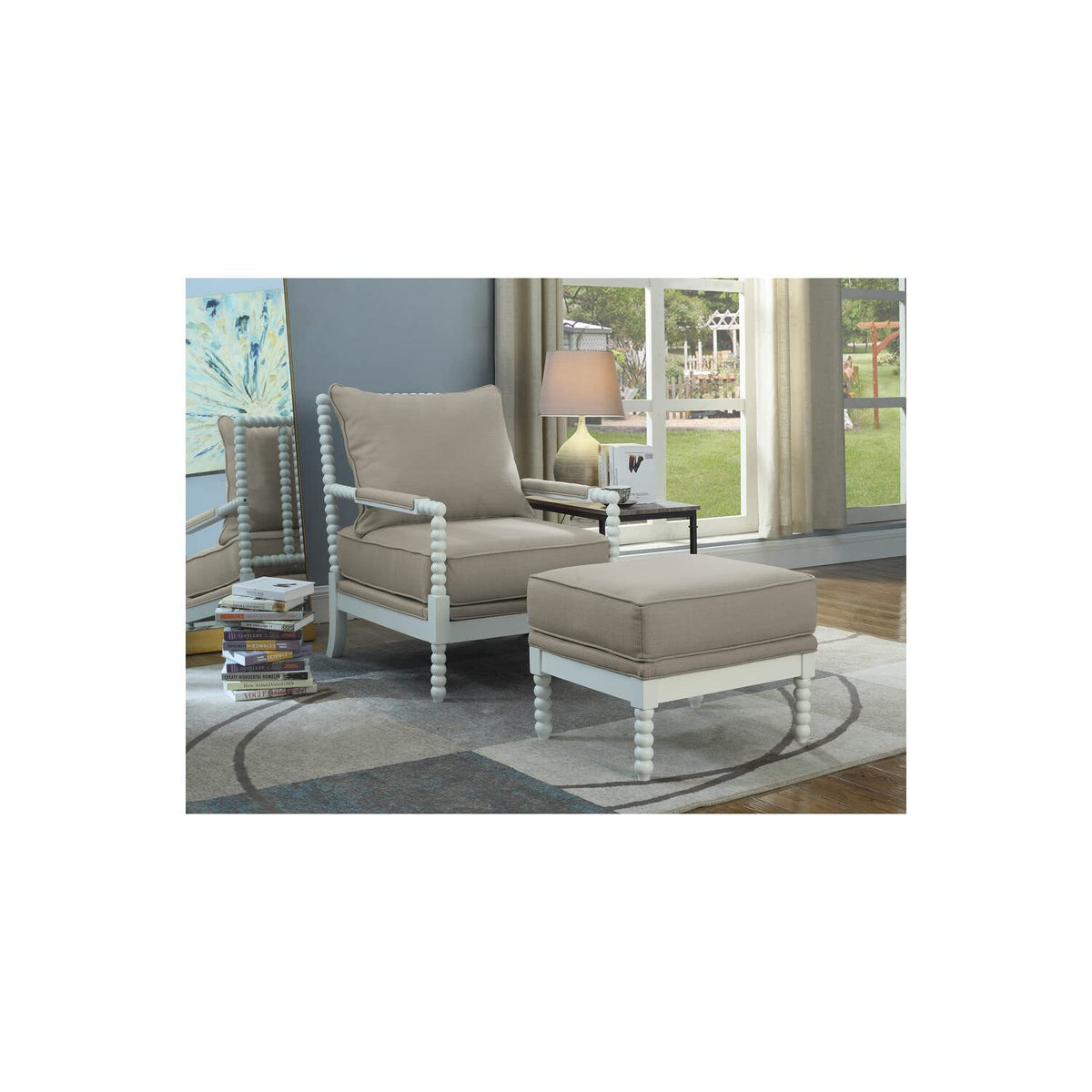 West Palm Solid Wood Accent Chair with Fabric Cushions