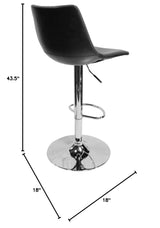 Faux Leather Adjustable Swivel Bar Stool Tan - front view