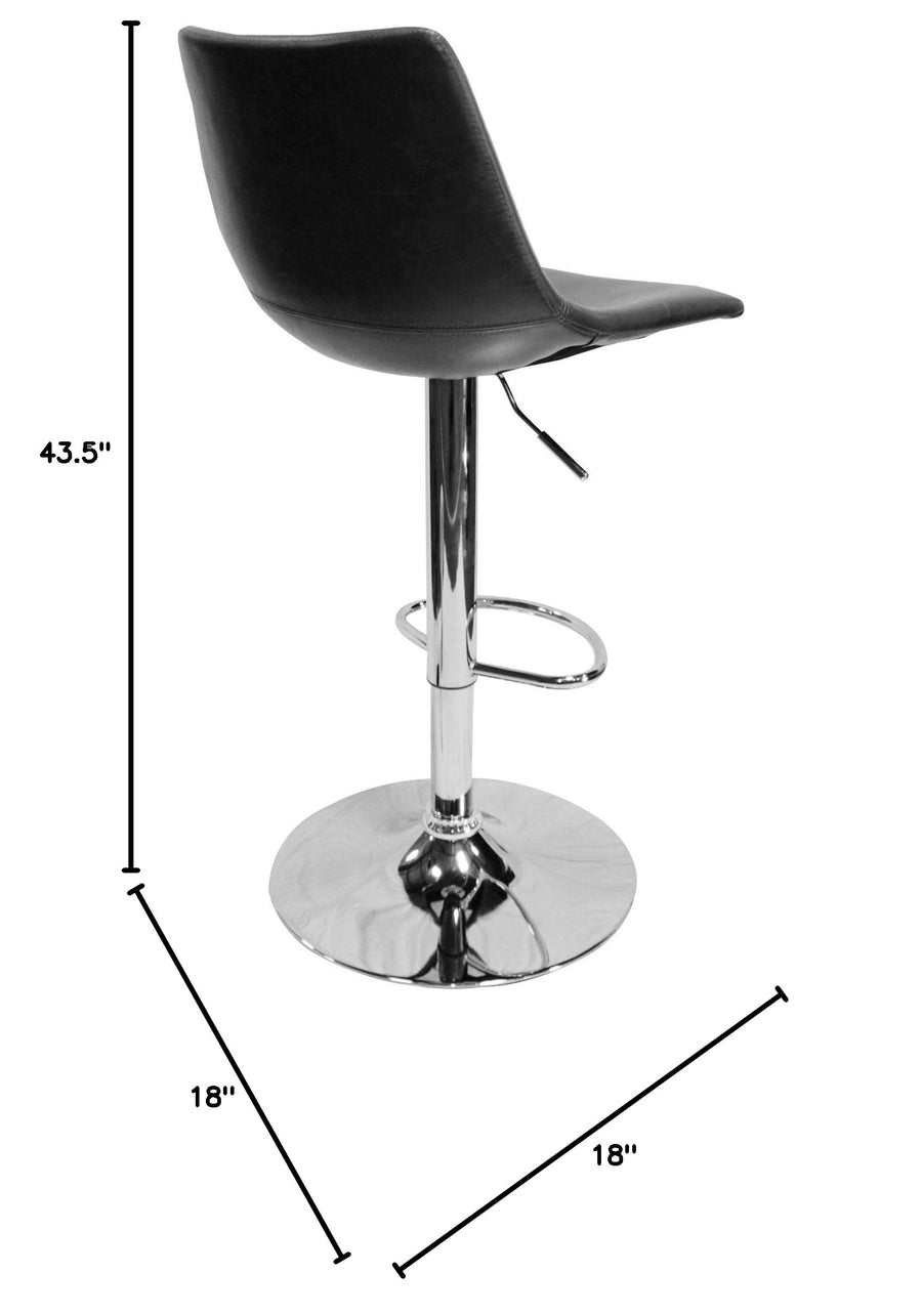 Faux Leather Adjustable Swivel Bar Stool Tan - Set of 2