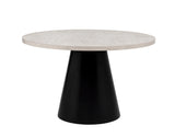 Timaro 48" Round Transitional Dining Table, Ideal for Kitchen or Dining Room Furniture Arrangement in Beige/Black