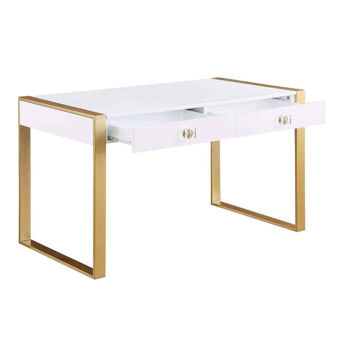 Tillie 2 Drawer Computer Desk in Gold - back view