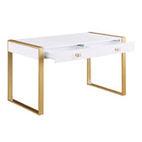 Tillie 2 Drawer Computer Desk in Gold - back view